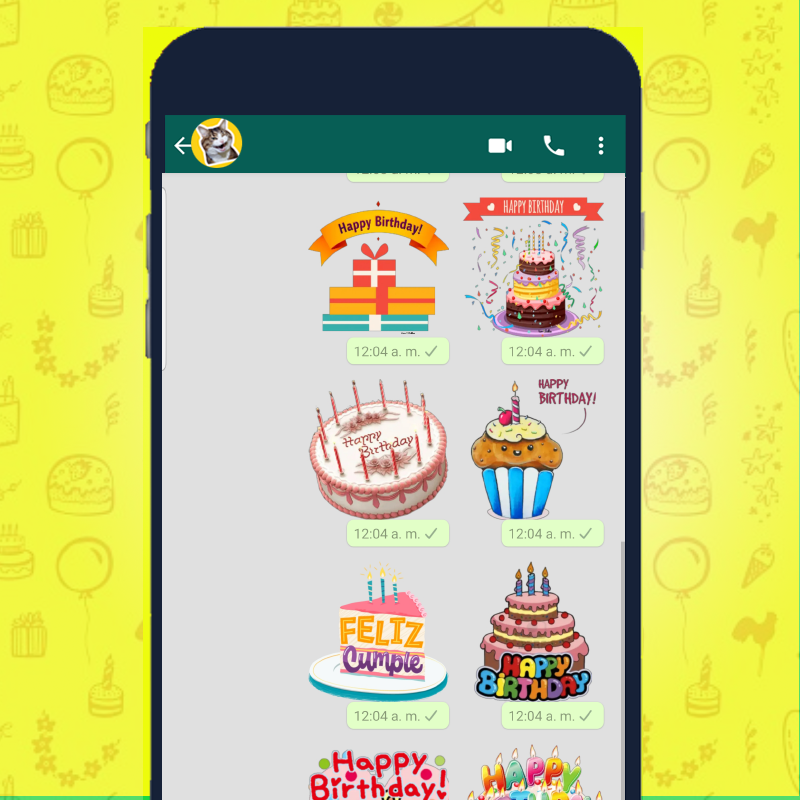 stickers de Feliz Cumpleaños y saludos Feliz Cumple para Whatsapp